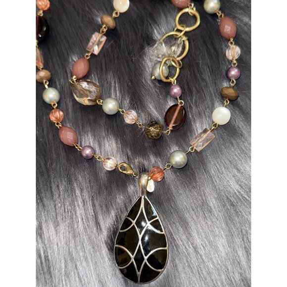 Long Lia Sophia Slip On Pendant Necklace - Picture 5 of 7